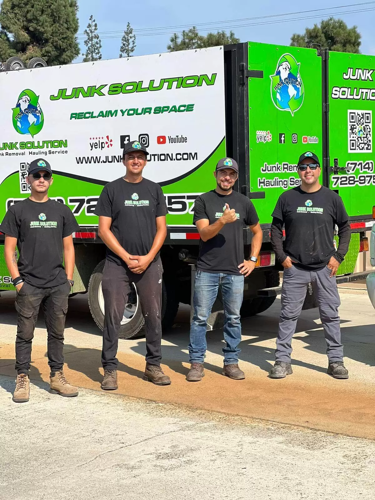 Junk removal Orange County crew hauling furniture
