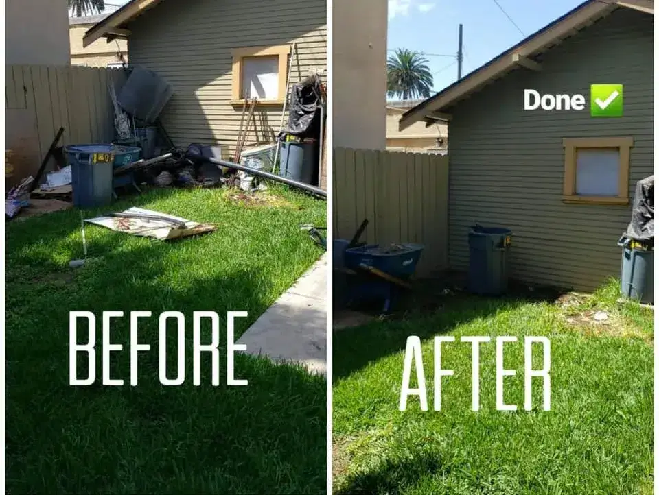 Garage cleanout junk removal before and after