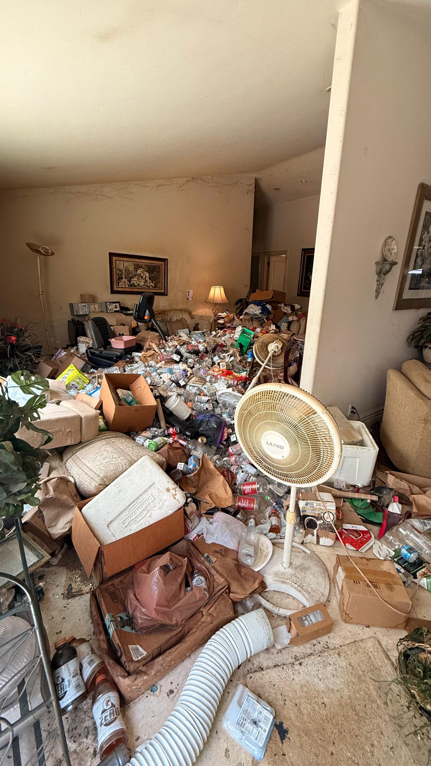 High volume trash and junk removal process in a residential property
